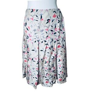 Nipon Boutique Silk Skirt Garden Oasis‎ Floral Butterfly Pleated Size 16 NWT